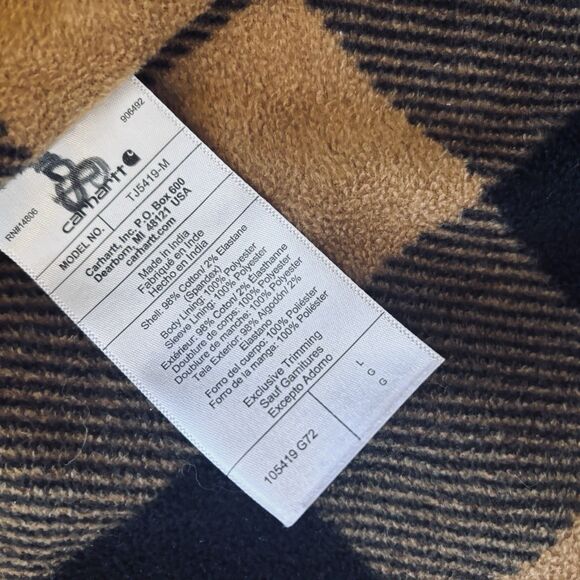 Carhartt Jacket Men's Large Green Canvas Flannel Lined Shirt Shacket Chore coat - Picture 14 of 16